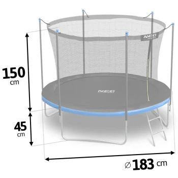 Vrtni Trampolin Neo Sport Ns 06w241 183 Cm, 6 Ft, Unutarnja Mreža I Ljestve 9