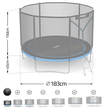 Vrtni Trampolin Neo Sport Ns 06z221 183 Cm, 6 Ft, Vanjska Mreža I Ljestve 11