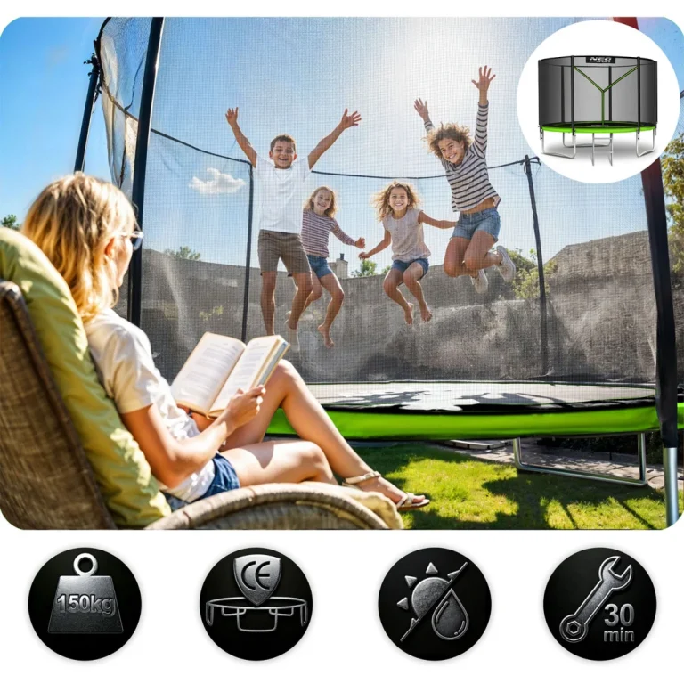 Vrtni Trampolin Neo Sport Ns 06z231 183 Cm, 6 Ft, Vanjska Mreža I Ljestve 6