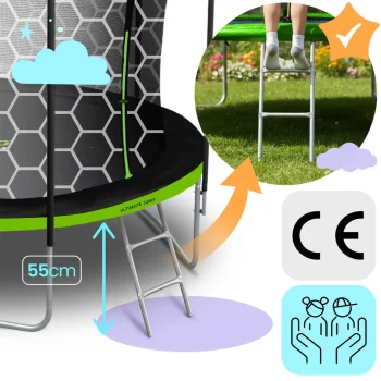 Vrtni Trampolin Neo Sport Ns 08w231 252 Cm, 8 Ft, Unutarnja Mreža I Ljestve 8