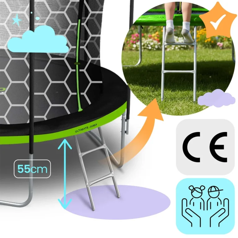 Vrtni Trampolin Neo Sport Ns 08w231 252 Cm, 8 Ft, Unutarnja Mreža I Ljestve 8