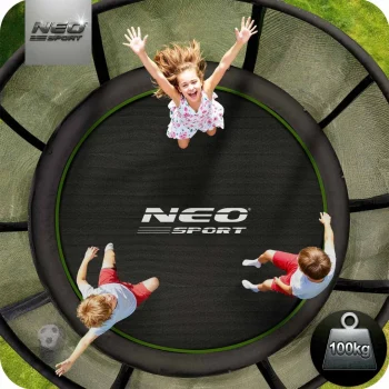 Vrtni Trampolin Neo Sport, Ø 252 Cm (8 Ft), Vanjska Mreža I Ljestve, Siva, Var. Ns 08z231 3