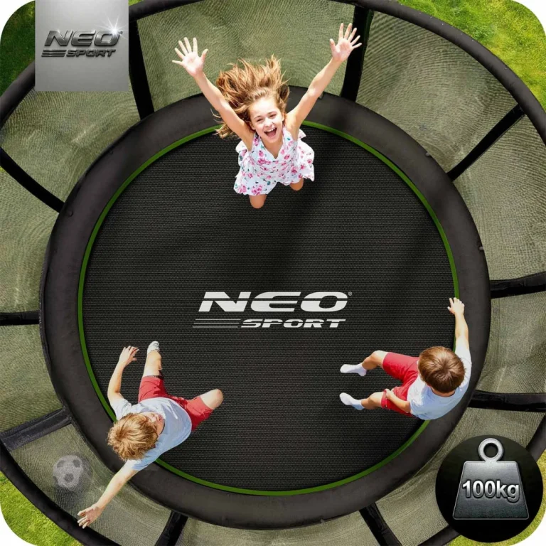 Vrtni Trampolin Neo Sport, Ø 252 Cm (8 Ft), Vanjska Mreža I Ljestve, Siva, Var. Ns 08z231 3