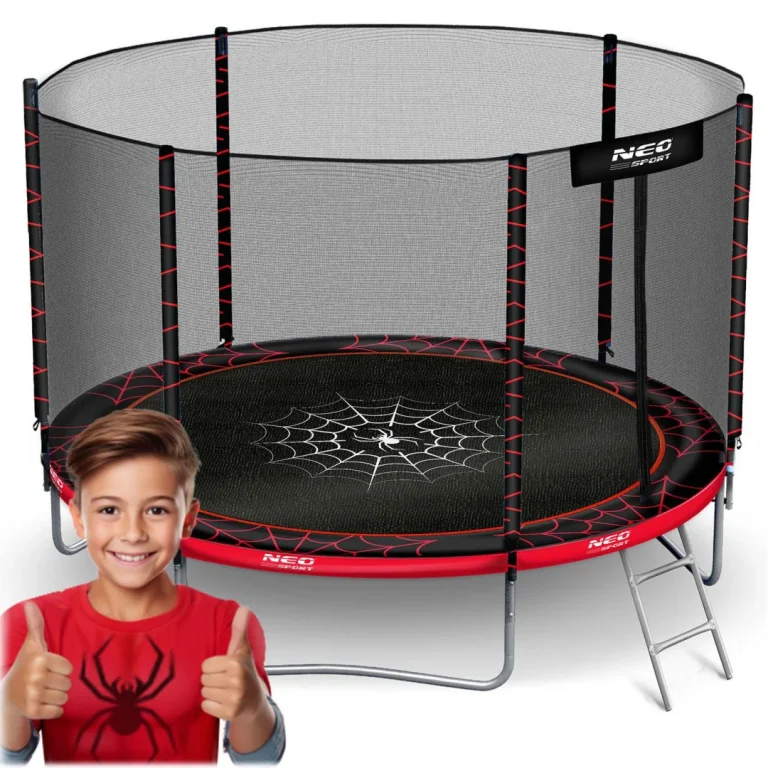 Vrtni Trampolin Neo Sport, Ø 252 Cm (8 Ft), Vanjska Mreža I Ljestve, Siva, Var. Ns 08z241 13