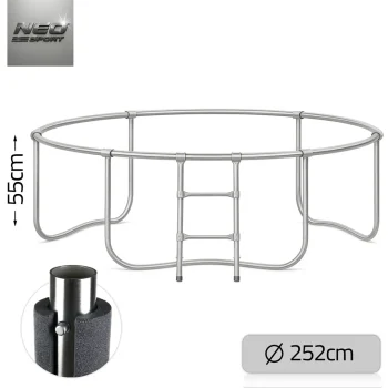 Vrtni Trampolin Neo Sport, Ø 252 Cm (8 Ft), Vanjska Mreža I Ljestve, Siva, Var. Ns 08z241 7