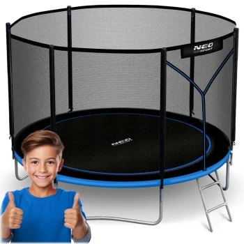 Vrtni Trampolin Neo Sport, Ø 252 Cm (8 Ft), Vanjska Mreža I Ljestve, Siva 13