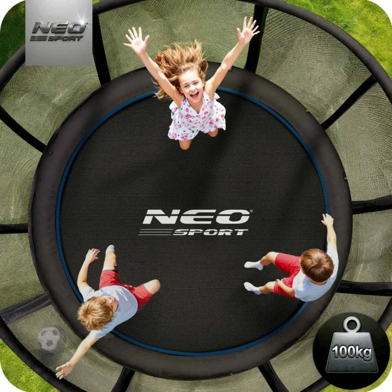 Vrtni Trampolin Neo Sport, Ø 252 Cm (8 Ft), Vanjska Mreža I Ljestve, Siva 3