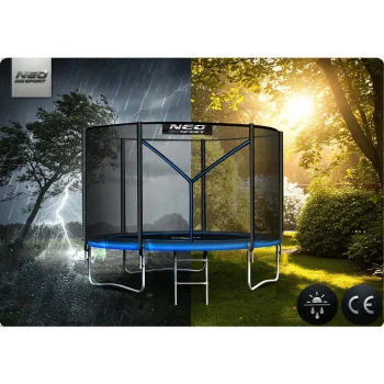 Vrtni Trampolin Neo Sport, Ø 252 Cm (8 Ft), Vanjska Mreža I Ljestve, Siva 9