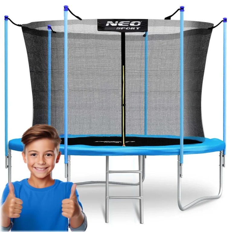 Vrtni Trampolin Neo Sport, Ø 312 Cm (10 Ft), Unutarnja Mreža I Ljestve, Plava 13