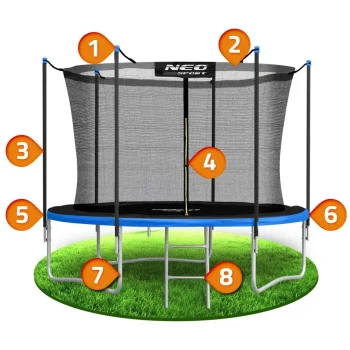 Vrtni Trampolin Neo Sport, Ø 312 Cm (10 Ft), Unutarnja Mreža I Ljestve, Siva, Var. Ns 10w241 12