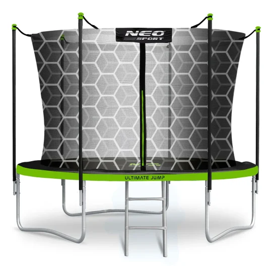 Vrtni Trampolin Neo Sport, Ø 312 Cm (10 Ft), Unutarnja Mreža I Ljestve, Siva 1