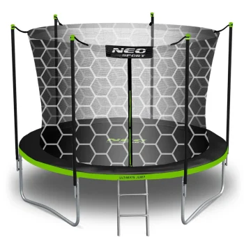 Vrtni Trampolin Neo Sport, Ø 312 Cm (10 Ft), Unutarnja Mreža I Ljestve, Siva 2