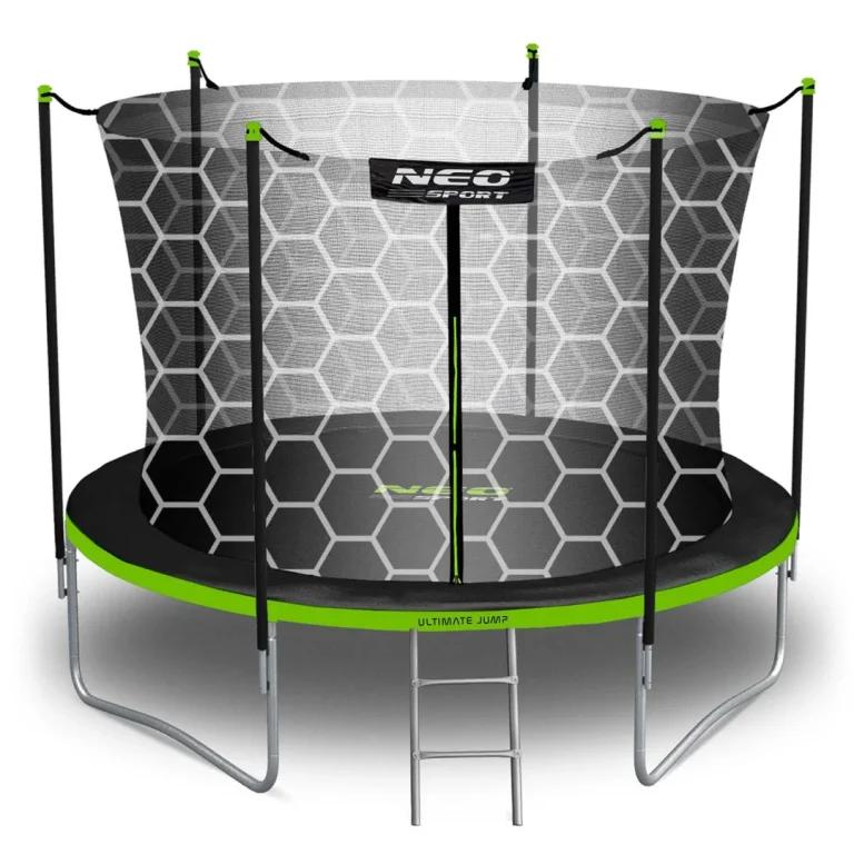 Vrtni Trampolin Neo Sport, Ø 312 Cm (10 Ft), Unutarnja Mreža I Ljestve, Siva 2