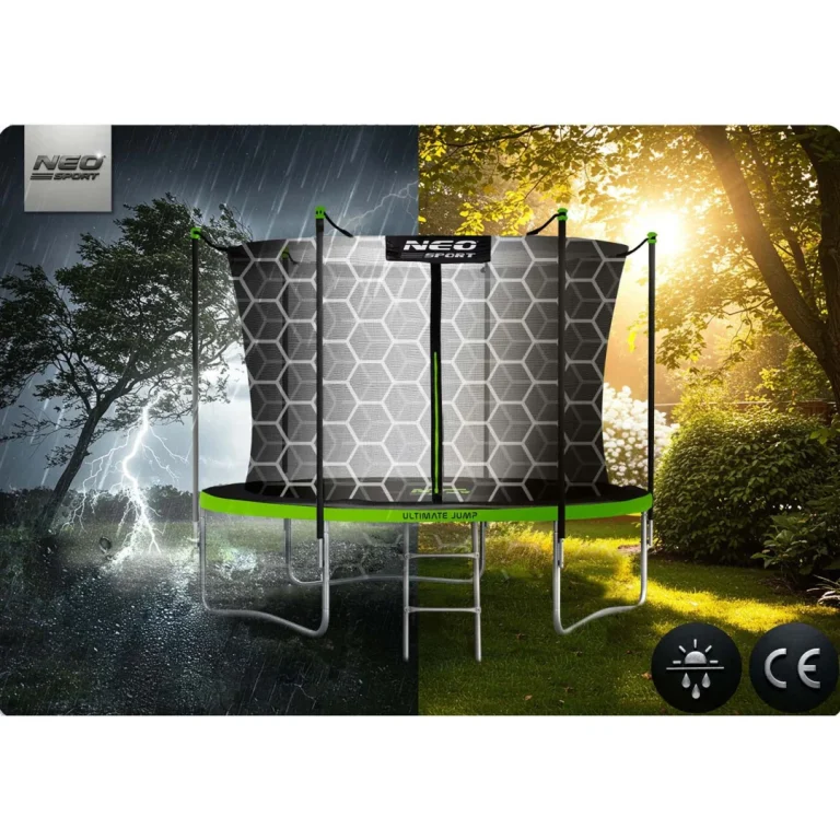Vrtni Trampolin Neo Sport, Ø 312 Cm (10 Ft), Unutarnja Mreža I Ljestve, Siva 6