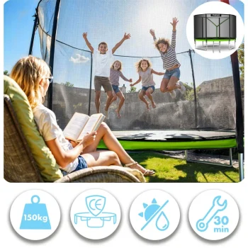 Vrtni Trampolin Neo Sport, Ø 312 Cm (10 Ft), Vanjska Mreža I Ljestve, Siva, Var. Ns 10z231 9