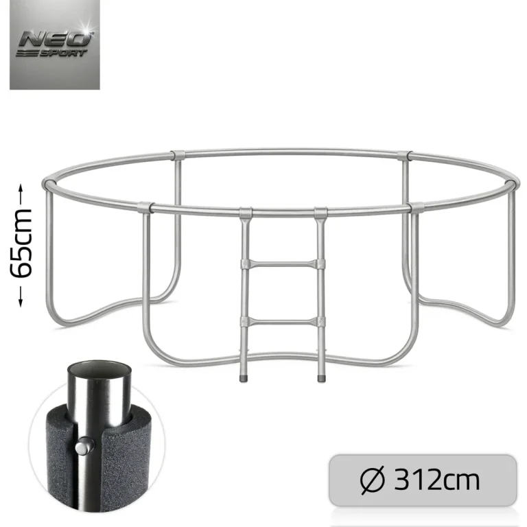 Vrtni Trampolin Neo Sport, Ø 312 Cm (10 Ft), Vanjska Mreža I Ljestve, Siva, Var. Ns 10z241 7