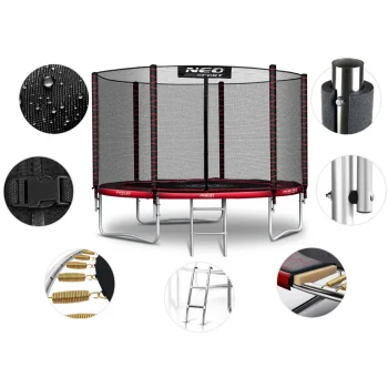 Vrtni Trampolin Neo Sport, Ø 312 Cm (10 Ft), Vanjska Mreža I Ljestve, Siva, Var. Ns 10z241 9