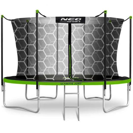 Vrtni Trampolin Neo Sport, Ø 374 Cm (12 Ft), Unutarnja Mreža I Ljestve, Siva, Var. Ns 12w231 1