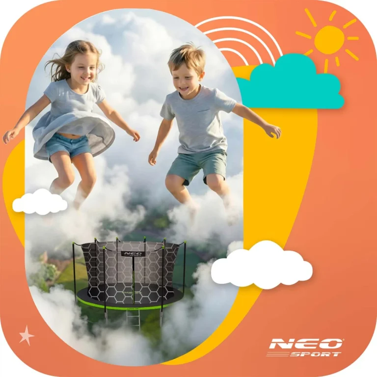 Vrtni Trampolin Neo Sport, Ø 374 Cm (12 Ft), Unutarnja Mreža I Ljestve, Siva, Var. Ns 12w231 10