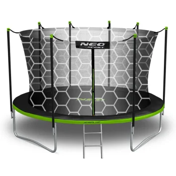 Vrtni Trampolin Neo Sport, Ø 374 Cm (12 Ft), Unutarnja Mreža I Ljestve, Siva, Var. Ns 12w231 12