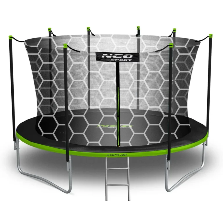Vrtni Trampolin Neo Sport, Ø 374 Cm (12 Ft), Unutarnja Mreža I Ljestve, Siva, Var. Ns 12w231 12