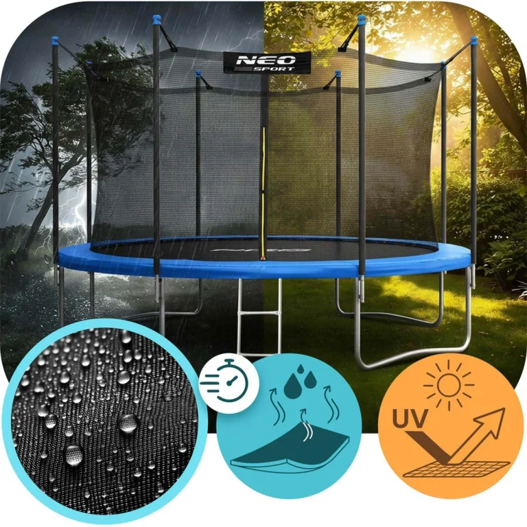 Vrtni Trampolin Neo Sport, Ø 374 Cm (12 Ft), Unutarnja Mreža I Ljestve, Siva, Var. Ns 12w241 6