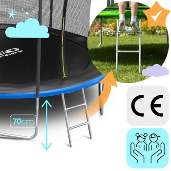 Vrtni Trampolin Neo Sport, Ø 374 Cm (12 Ft), Unutarnja Mreža I Ljestve, Siva, Var. Ns 12w241 8