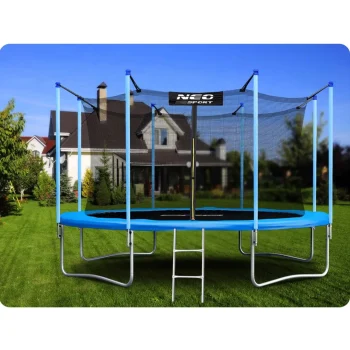Vrtni Trampolin Neo Sport, Ø 374 Cm (12 Ft), Unutarnja Mreža I Ljestve, Siva 2