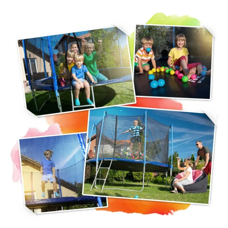 Vrtni Trampolin Neo Sport, Ø 374 Cm (12 Ft), Unutarnja Mreža I Ljestve, Siva 3
