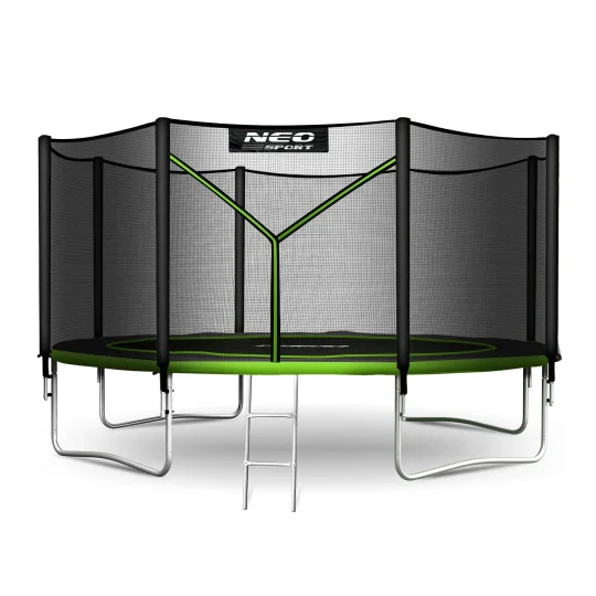 Vrtni Trampolin Neo Sport, Ø 374 Cm (12 Ft), Vanjska Mreža I Ljestve, Siva, Var. Ns 12z231 1