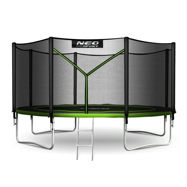 Vrtni Trampolin Neo Sport, Ø 374 Cm (12 Ft), Vanjska Mreža I Ljestve, Siva, Var. Ns 12z231 1