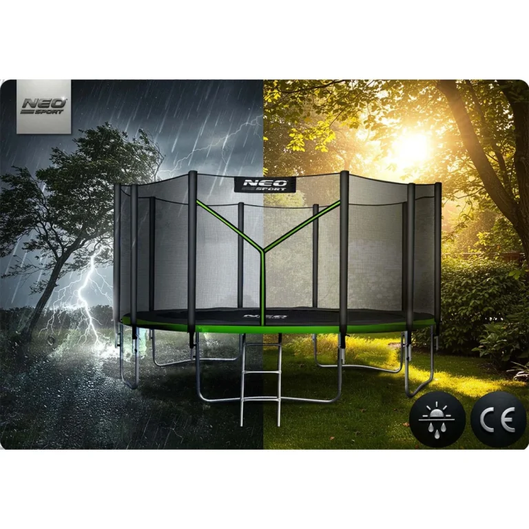 Vrtni Trampolin Neo Sport, Ø 374 Cm (12 Ft), Vanjska Mreža I Ljestve, Siva, Var. Ns 12z231 11