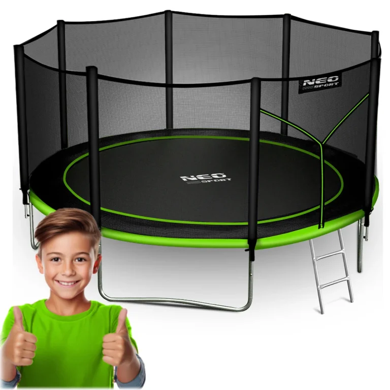 Vrtni Trampolin Neo Sport, Ø 374 Cm (12 Ft), Vanjska Mreža I Ljestve, Siva, Var. Ns 12z231 14