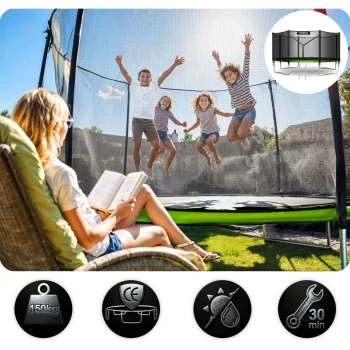 Vrtni Trampolin Neo Sport, Ø 374 Cm (12 Ft), Vanjska Mreža I Ljestve, Siva, Var. Ns 12z231 9