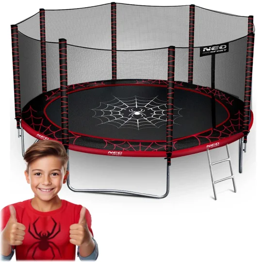 Vrtni Trampolin Neo Sport, Ø 374 Cm (12 Ft), Vanjska Mreža I Ljestve, Siva, Var. Ns 12z241 1