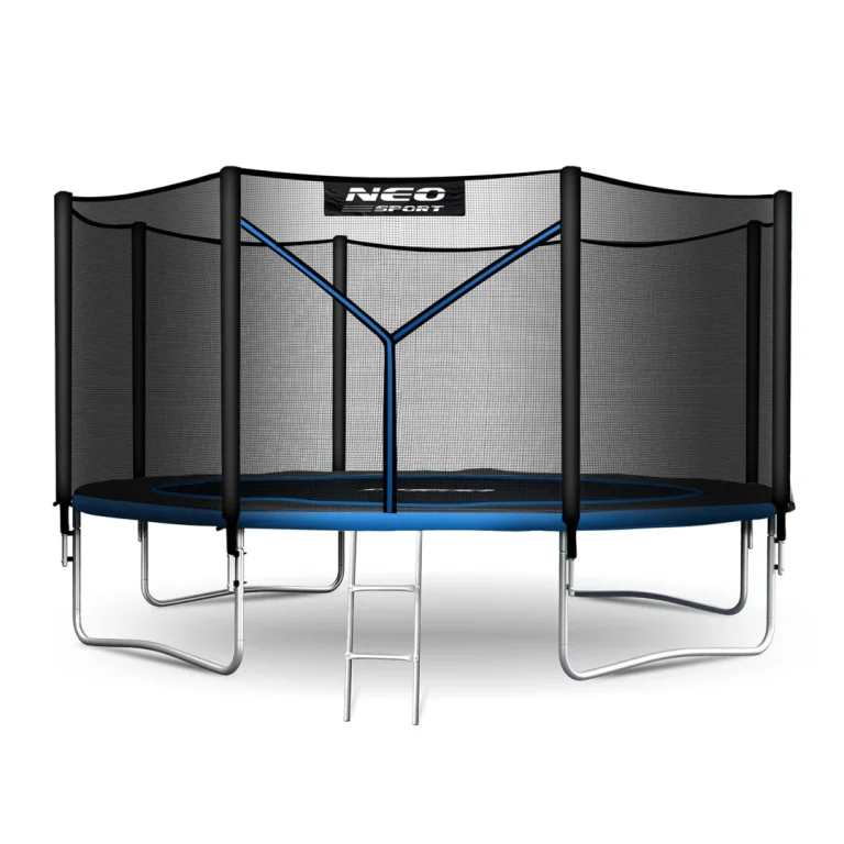 Vrtni Trampolin Neo Sport, Ø 374 Cm (12 Ft), Vanjska Mreža I Ljestve, Siva 2