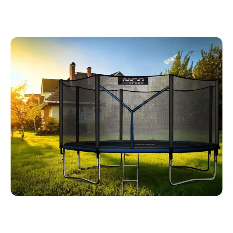 Vrtni Trampolin Neo Sport, Ø 374 Cm (12 Ft), Vanjska Mreža I Ljestve, Siva 4