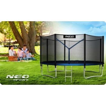 Vrtni Trampolin Neo Sport, Ø 374 Cm (12 Ft), Vanjska Mreža I Ljestve, Siva 7