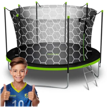 Vrtni Trampolin Neo Sport, Ø 404 Cm (13 Ft), Unutarnja Mreža I Ljestve, Siva, Var. Ns 13w231 13