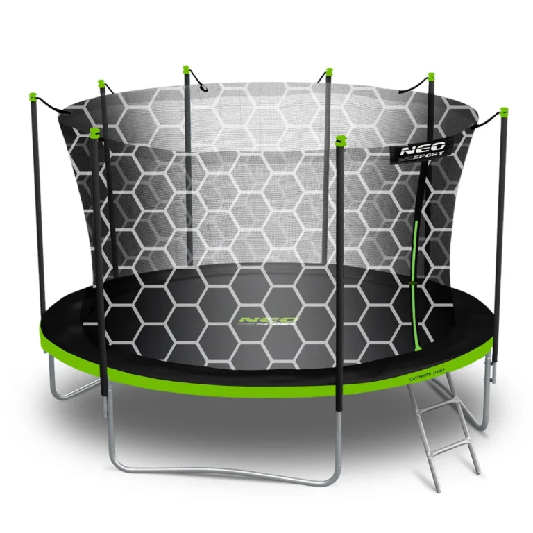 Vrtni Trampolin Neo Sport, Ø 404 Cm (13 Ft), Unutarnja Mreža I Ljestve, Siva, Var. Ns 13w231 4