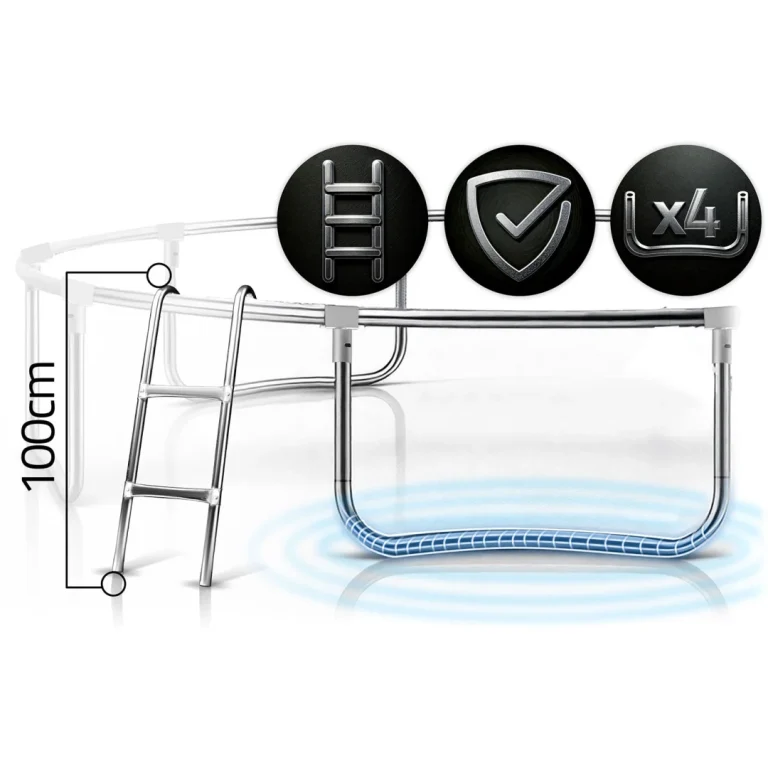 Vrtni Trampolin Neo Sport, Ø 404 Cm (13 Ft), Unutarnja Mreža I Ljestve, Siva, Var. Ns 13w231 9