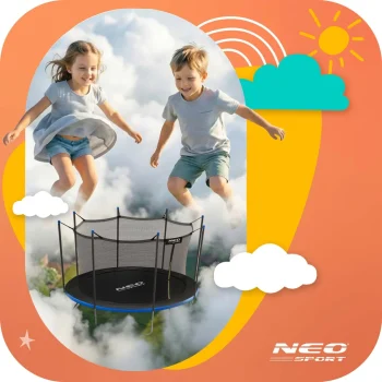 Vrtni Trampolin Neo Sport, Ø 404 Cm (13 Ft), Unutarnja Mreža I Ljestve, Siva, Var. Ns 13w241 11