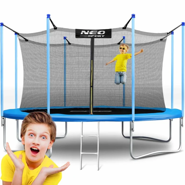 Vrtni Trampolin Neo Sport, Ø 404 Cm (13 Ft), Unutarnja Mreža I Ljestve, Siva 1