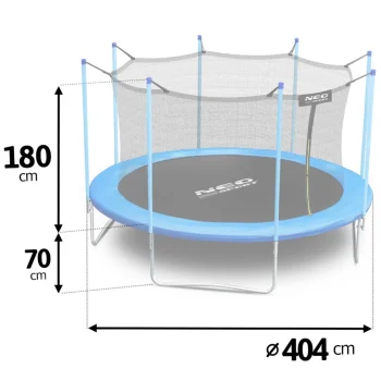 Vrtni Trampolin Neo Sport, Ø 404 Cm (13 Ft), Unutarnja Mreža I Ljestve, Siva 12