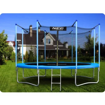 Vrtni Trampolin Neo Sport, Ø 404 Cm (13 Ft), Unutarnja Mreža I Ljestve, Siva 2