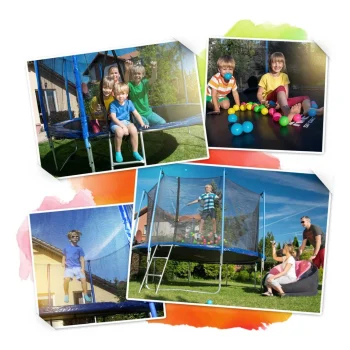 Vrtni Trampolin Neo Sport, Ø 404 Cm (13 Ft), Unutarnja Mreža I Ljestve, Siva 3