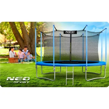 Vrtni Trampolin Neo Sport, Ø 404 Cm (13 Ft), Unutarnja Mreža I Ljestve, Siva 8