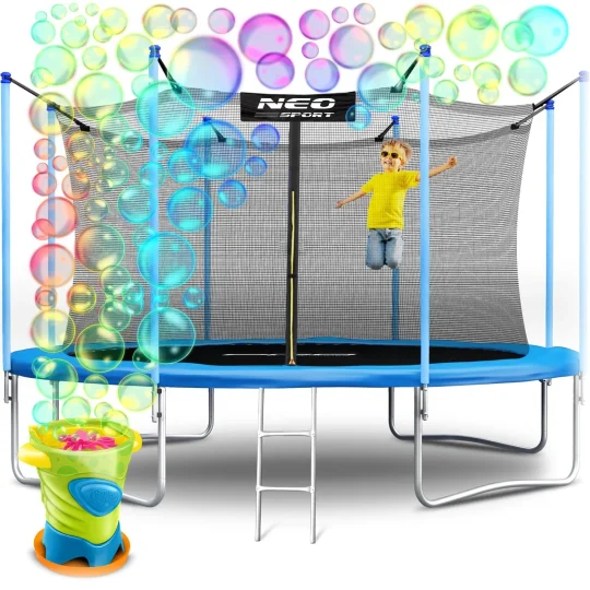 Vrtni Trampolin Neo Sport, Ø 404 Cm (13 Ft), Unutarnja Mreža, Ljestve I Stroj Za Mjehuriće 1