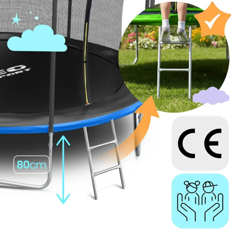 Vrtni Trampolin Neo Sport, Ø 465 Cm (15 Ft), Unutarnja Mreža I Ljestve 8