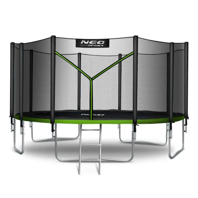 Vrtni Trampolin Neo Sport, Ø 465 Cm (15 Ft), Vanjska Mreža I Ljestve, Siva, Var. Ns 15z231 1